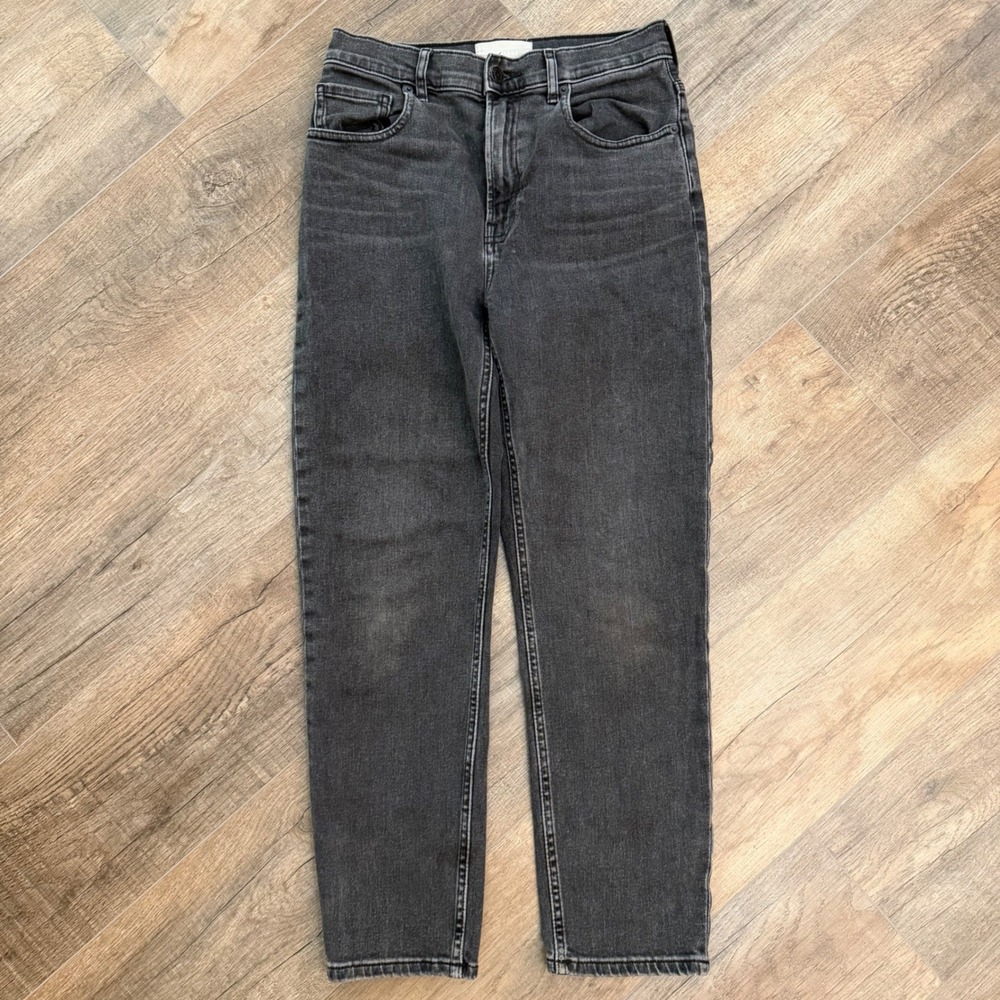 Everlane Cheeky Jean Faded Black High‎ Rise Straight Leg Cropped Denim Womens 28